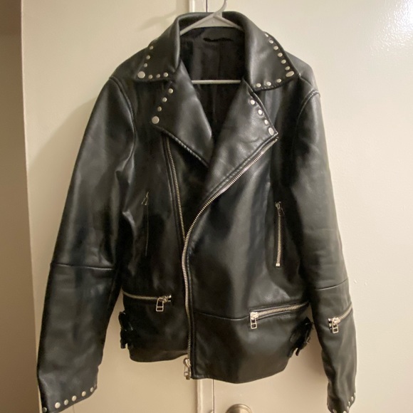 zara mens faux leather jacket